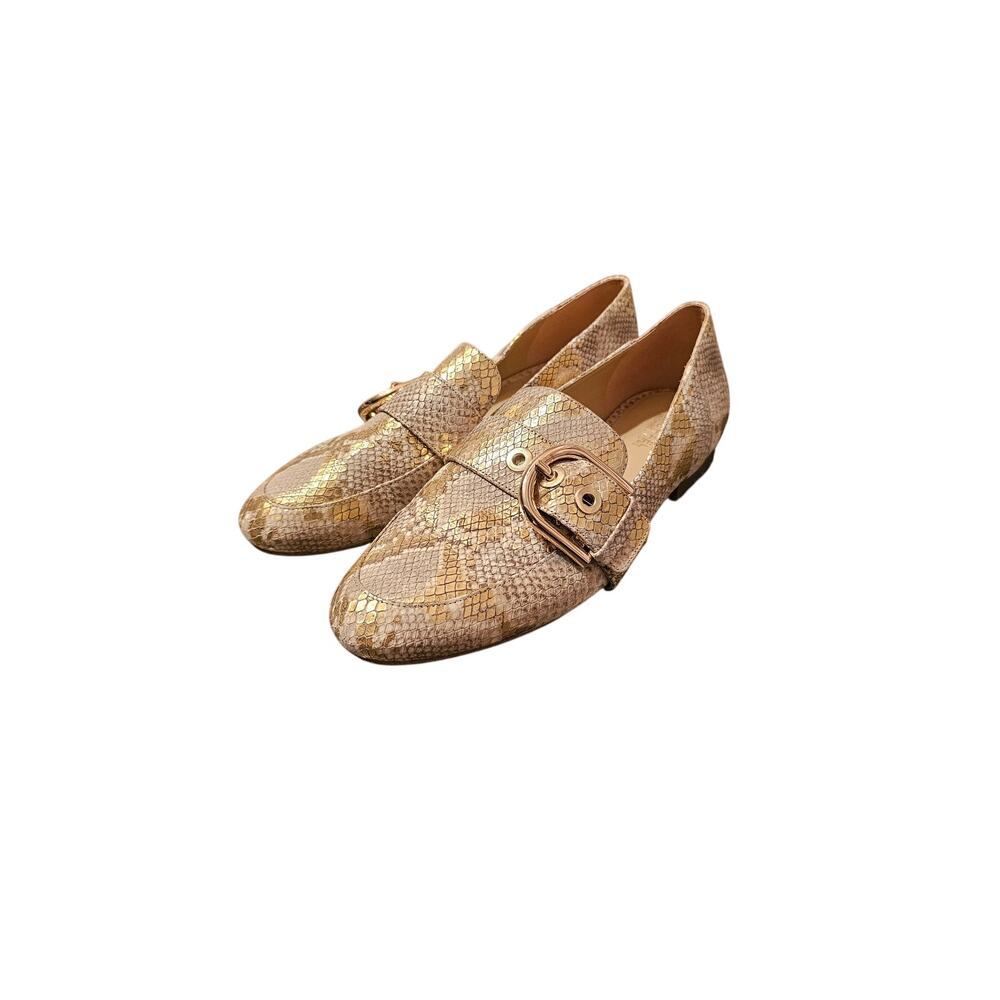 Michael Kors Shoes Cooper Slip-On Women’s 7.5M Loafers Natural/Gold Animal Print